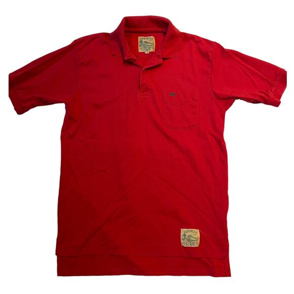 Vintage Bermuda Railway 100% Cotton Medium Red Polo Shirt Golf - Picture 1 of 5